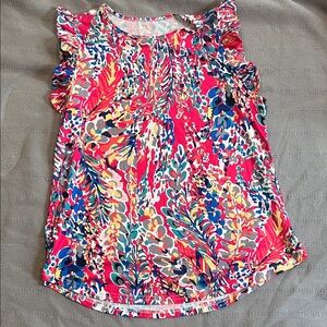 Colorful Ruffle Sleeve Top